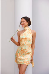 Luxe Arrival Satin Mini Dress Yellow