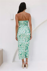 You Plus Me Strapless Mesh Maxi Dress Green