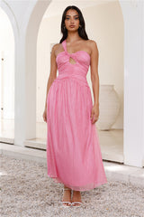 Happiest One Shoulder Maxi Dress Pink