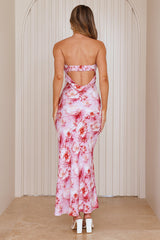 Blooming Brilliance Strapless Maxi Dress Pink