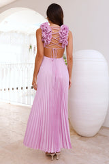 Something Special Satin Midi Dress Lilac
