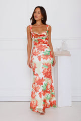 Paradise Breeze Mesh Maxi Dress Orange