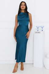 Mirabella Satin Maxi Dress Teal