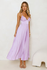 Exclusive Invite Satin Maxi Dress Lilac