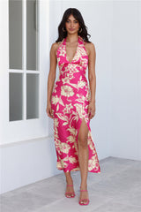 Luxe Launch Halter Maxi Dress Pink