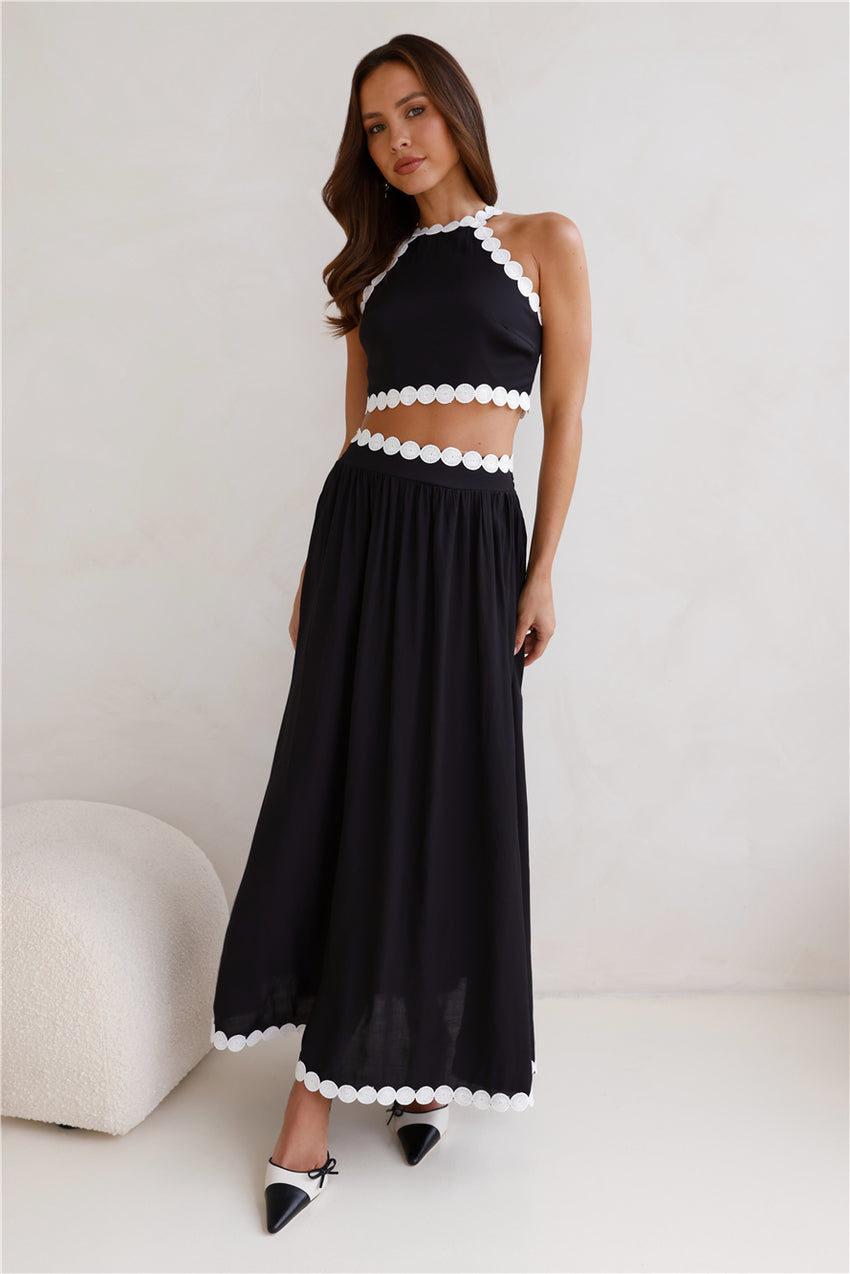 Linked Together Crop Top Black