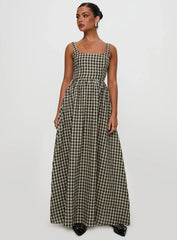 Cartmel Check Maxi Dress Black / Cream