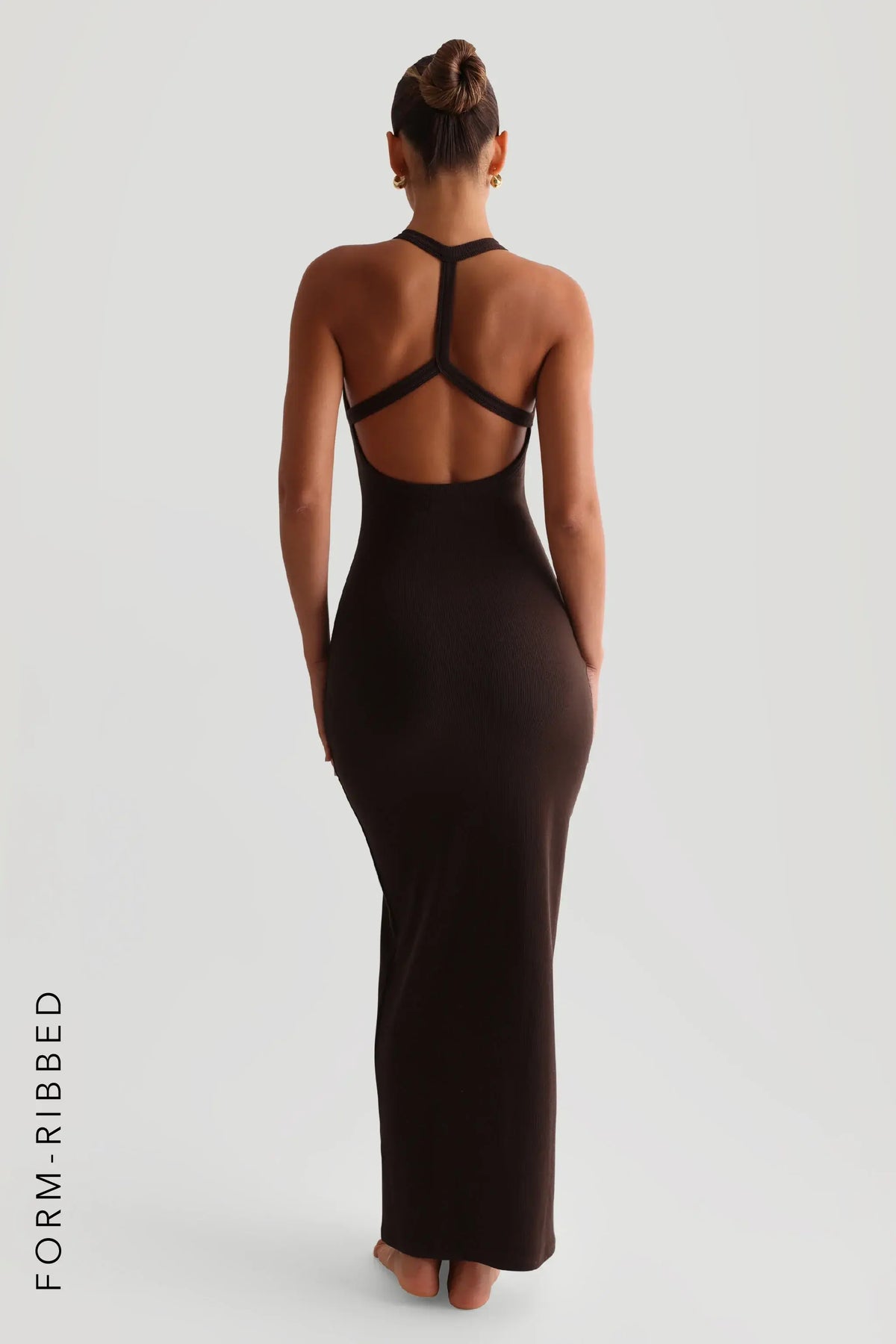 Sheveta Form-Ribbed Split-Back Maxi Dress - Terra