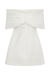 Gloria Mini Off Shoulder Drape Dress - White