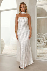 Starlight Polka Dot Maxi Dress White