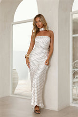 Starlight Polka Dot Maxi Dress White