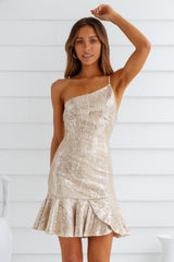 Night City Fever Dress Gold Sequins