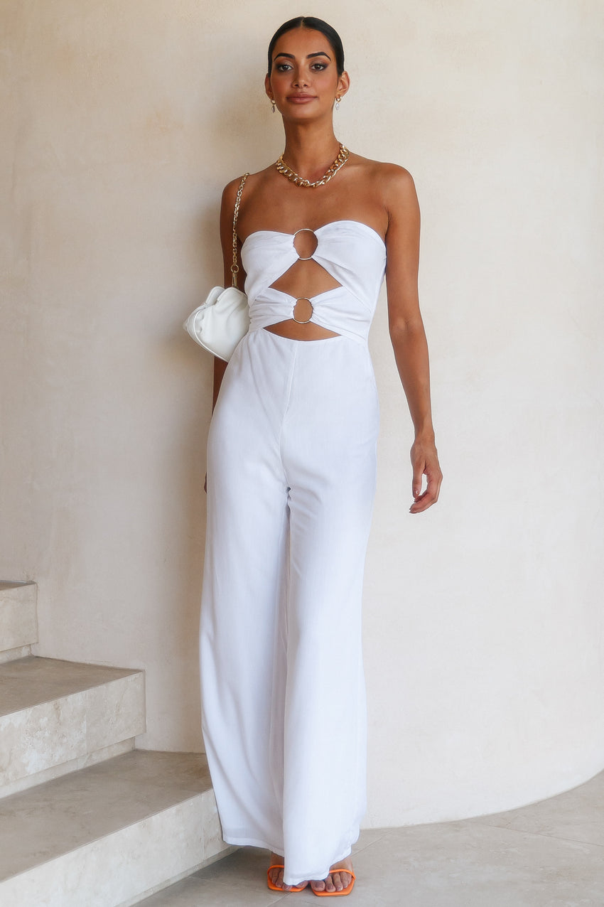 RUNAWAY Etta Jumpsuit White
