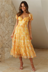 Her Ambiance Midi Dress Orange