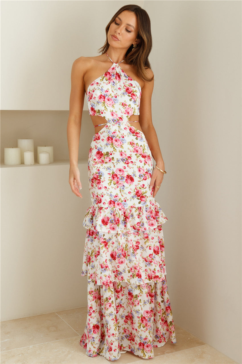 Pure Serenity Halter Maxi Dress Pink