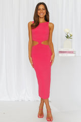 Khloe Midi Dress Hot Pink