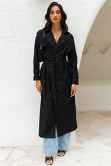 LIONESS Trencherous Long Coat Onyx