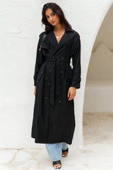 LIONESS Trencherous Long Coat Onyx