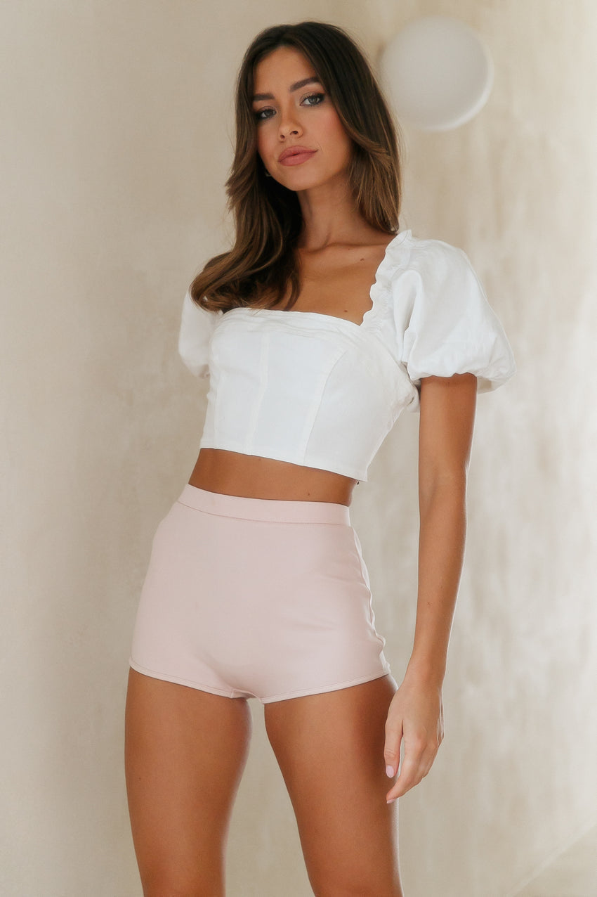 Step Back Crop White