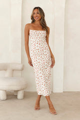 Dreamy Eiffel Tower Date Midi Dress White