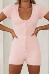 Driving Thru Malibu Knit Romper Pink