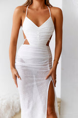 SUR BELLE All That Reflects Maxi Bodycon Dress White