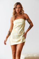 Icy Cold Satin Dress Lime