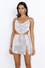 Disco 'Fit Sequin Top Silver