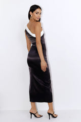 Gift Of All Satin Midi Dress Black