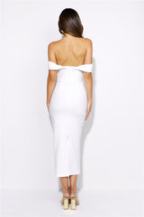 Classy Party Midi Dress White