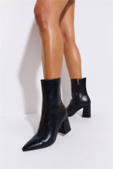 Penley Boots Black Croc