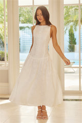Jasmine Jewel Embroidered Maxi Dress White