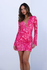 Afternoon Bliss Mesh Mini Dress Pink