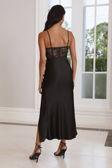 Dressing To Impress Satin Maxi Dress Black