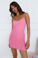 Down To Party Mesh Mini Dress Hot Pink