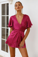 Liquid Grace Romper Fuchsia
