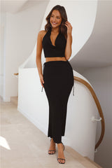 She Owns It Halter Top Black