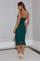 Being Myself Mesh Midi Dress Green