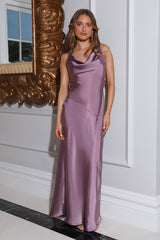 Special Guest Satin Maxi Dress Purple