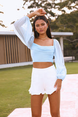 Caramel Heart Crop Blue