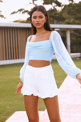 Caramel Heart Crop Blue