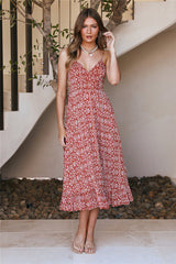 Sit Down Maxi Dress Rust