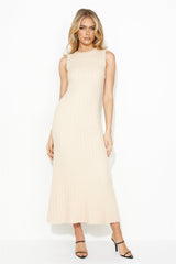 Wheat Fields Knitted Maxi Dress Beige