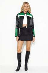 LIONESS Nueve Biker Jacket Green