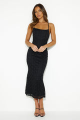 Online Love Lace Midi Dress Black