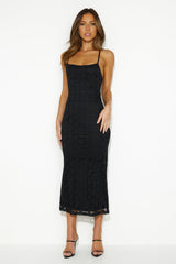 Online Love Lace Midi Dress Black