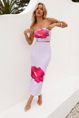 Pansies Bouquet Crop Top Lilac