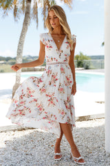 Drinks By The Water Midi Dress White