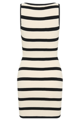 Sawyer Stripe Knit Mini Dress - Black/Cream