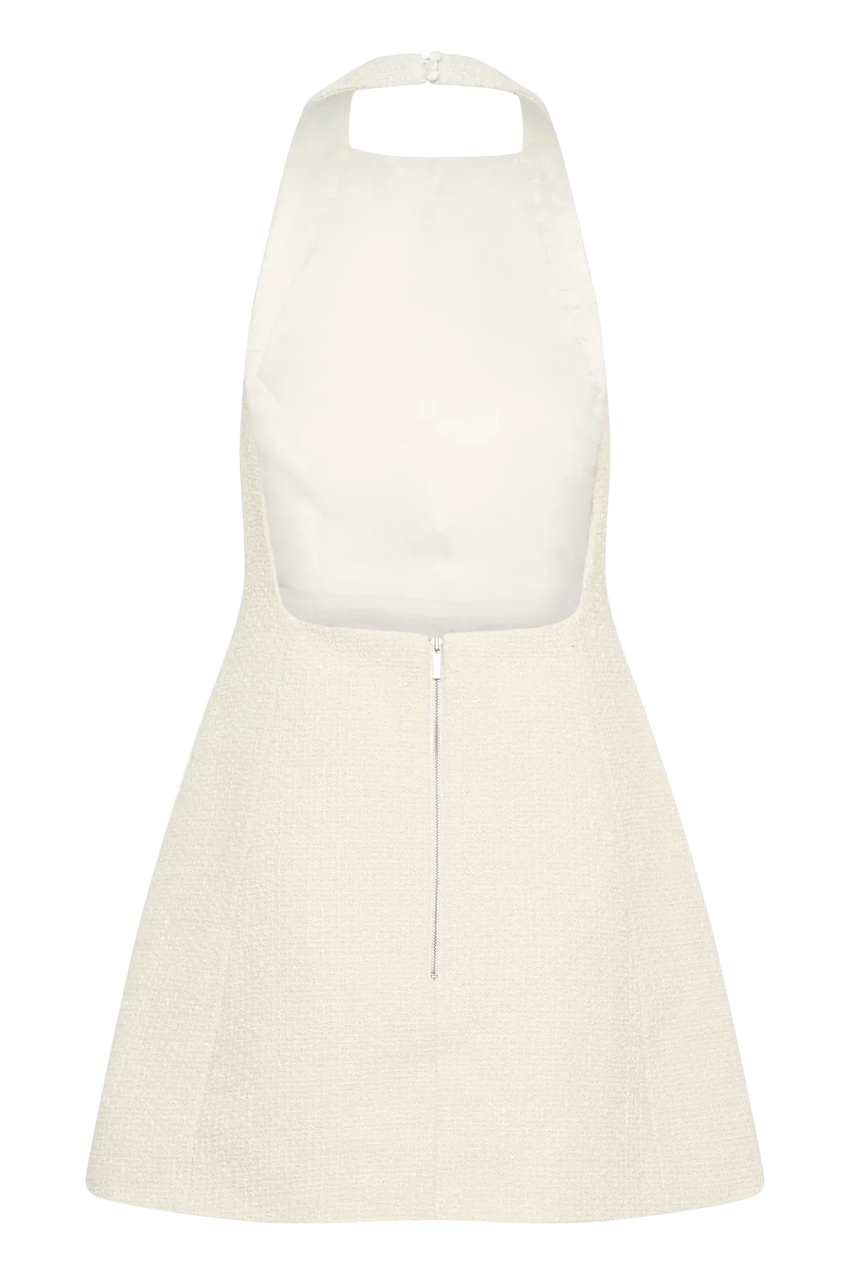 Carina Boucle Halter Mini Dress - Ivory